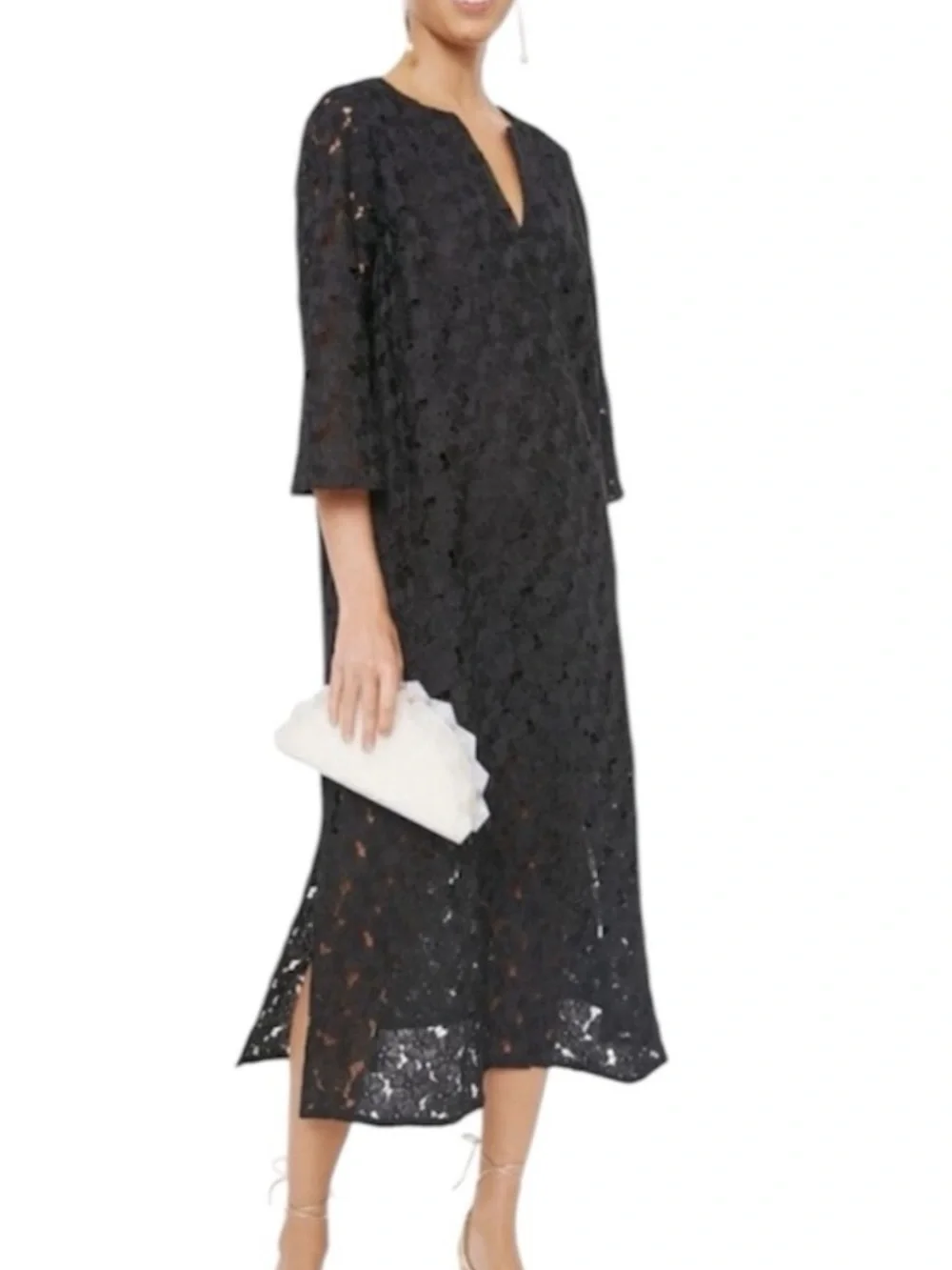 Tuckernuck V Neck Lace Jamie Dress In Black Size Small Coastal Granddaughter